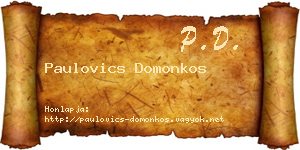 Paulovics Domonkos névjegykártya